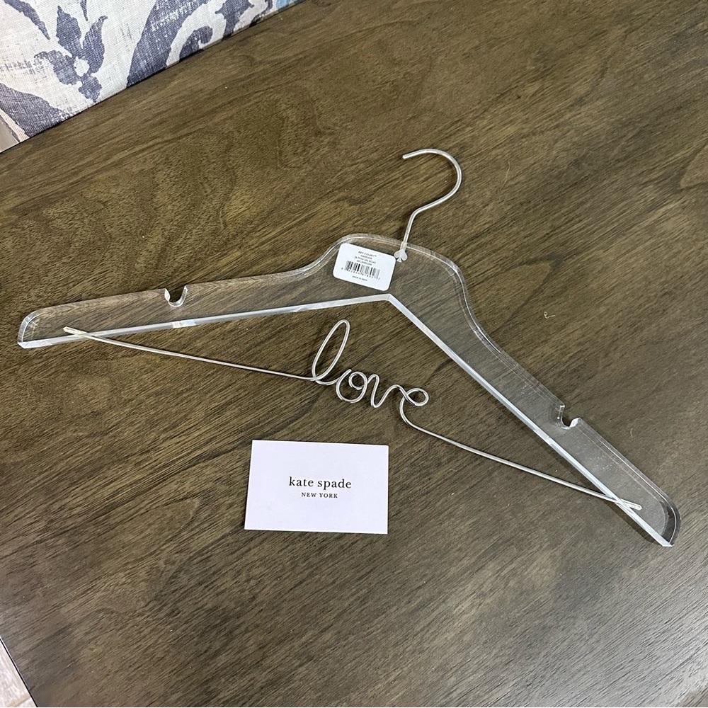 NIB Key Court Lucite Hanger “Love” Kate Spade New York Silver